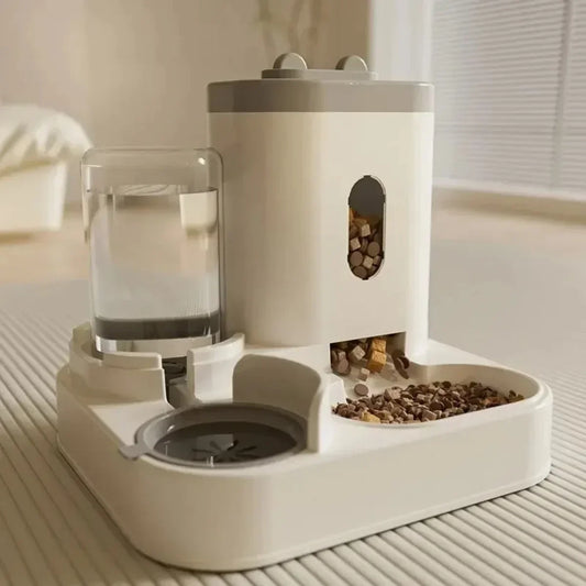 Mangeoire Automatique pour Animaux de Compagnie avec Fontaine à Eau - Capacité 2L